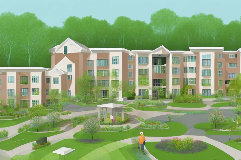 An inviting senior housing community featuring modern